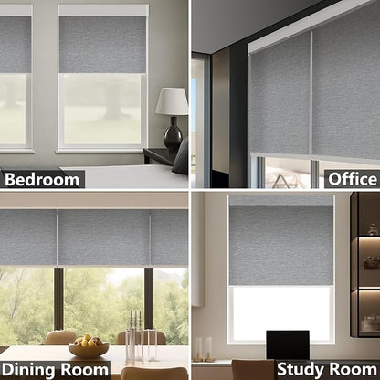 Smart Motorized Blinds – 70% Blackout Roller Shades with Remote, Alexa/Google Home/Siri Control, Matter Compatible, Wireless Rechargeable Battery, Custom Sizes for Windows & Sliding Doors