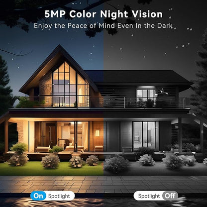 5MP Wireless Home Security Camera System with 12.5" Monitor, 4PCS CCTV PTZ Camera Security System Support 5G/2.4G WiFi, Motion Detection, Color Night Vision, 4K 10CH NVR with 1TB Hard Drive