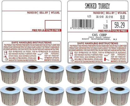 VisionTechShop LST-8040 Printing Scale Label, All RED Letters, 58 x 60 mm, UPC 12 Rolls