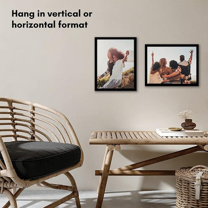 Americanflat 12x16 Picture Frame with Shatter-Resistant Glass - Signature Collection - Gallery-Style Frames Made of Engineered Wood - Photo Frame for Wall Display - Black