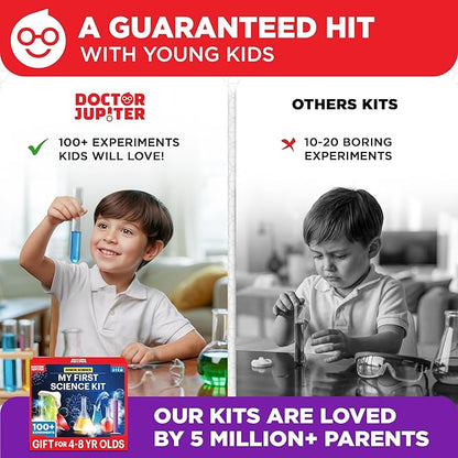 Doctor Jupiter My First Science Kit for Kids Ages 4-5-6-7-8 | Christmas, Birthday Gift Ideas for 4+ Year Old Boys & Girls | Toy Stem Kit with 100+ Experiments | Learning & Educational Projects