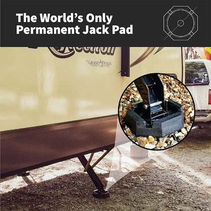 SnapPad Xtra RV Leveling Pads - Permanent Jack Stabilizers for RVs - 6" Square Leveling Jack Pads for LCI Leveling System - Heavy Duty Replacement for Blocks - Made in The USA (Square 6 4-Pack)