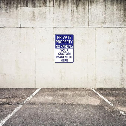 Private Property Sign No Parking Signs Custom Signs for Parking Lots Business and Schools Outdoor Use Aluminum Metal Decor 12x17 Inches