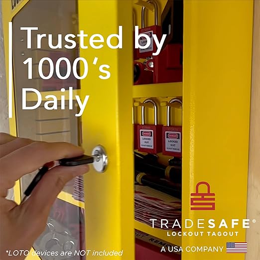 TRADESAFE Lockout Tagout Cabinet, Lock Out Tag Out Station Unfilled - No Loto Devices Included, Wall-Mountable Lockout Tagout Station Cabinet, Loto Box 14-3/8 x 6-1/4 x 17-3/4 inches