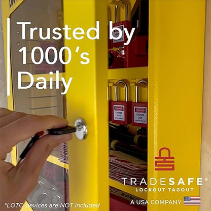 TRADESAFE Lockout Tagout Cabinet, Lock Out Tag Out Station Unfilled - No Loto Devices Included, Wall-Mountable Lockout Tagout Station Cabinet, Loto Box 14-3/8 x 6-1/4 x 17-3/4 inches