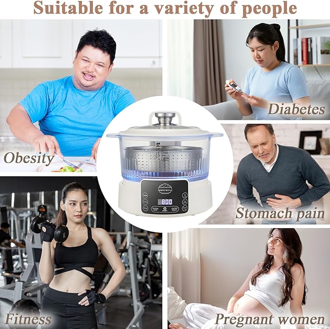 Low Carb Rice Cooker,3L Multifunction Smart Rice Cooker - 4H Keep Warm,Digital Display,Timer & Reservation Function,Suitable for Cooking,Simmering,Stewing,and Steaming(3L,Beige)