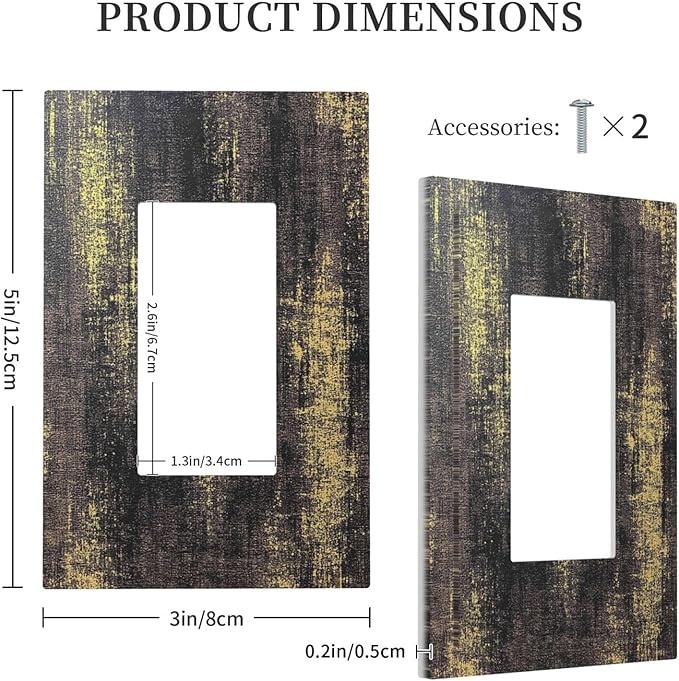 Decorative Outlet Covers Vintage Industrial Rusty Metallic 1 Gang Single Rocker Light Switch Cover Plate Wall Plates Gfci Faceplate For Farmhouse Cabin Decor