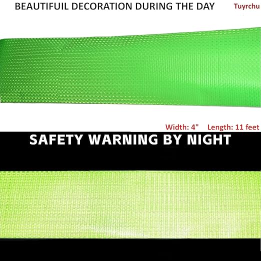 Green Reflective Tape Outdoor Waterproof 4 inch, High Visibility Warning Industrial Marking Tape, Safety Stickers (11 feet)