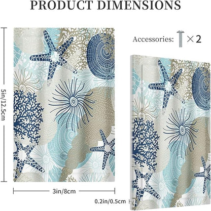Decorative Light Switch Cover Plate Blue Starfish Brown Coral Ocean 1 Gang No Device Single Blank Outlet Covers Wall Plates for Electrical Outlets Faceplate for Girlroom Home Decor