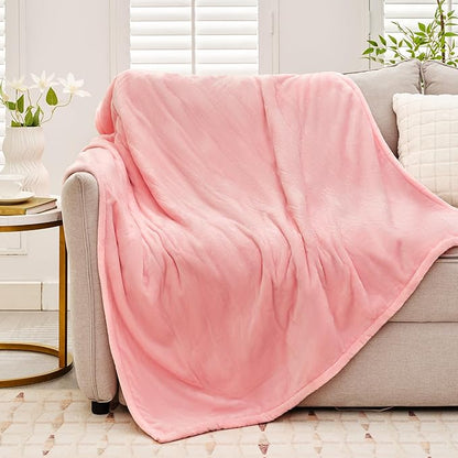 Heated Throw Blanket 50"×60" - Premium Cosy Soft Electric Blanket with 6 Heating Levels,Fast Heating Flannel Sherpa Blanket for Bed & Couch - Auto Shut Off/Machine Washable Blanket (Pink)