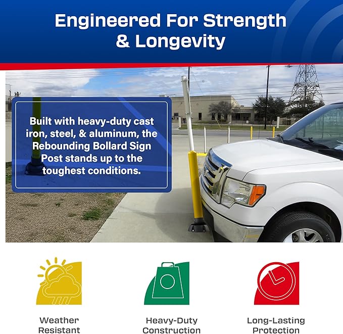 Impact Recovery - SlowStop Rebounding Bollard Sign Post - Bollard Post - Made in the USA - 78”