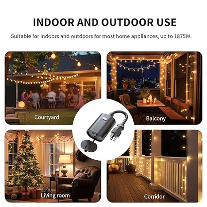 Minoston Zwave Smart Plug, Z-Wave Outdoor Plug with Energy Monitoring, Zwave Outlet Built-in Repeater Range Extender, Z-Wave Hub Required, Compatible with Alexa and Google Assistant (MP22ZP)