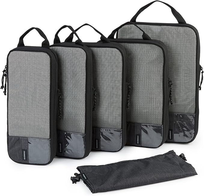 BAGSMART 6 Set /4 Set/2 Set Compression Packing Cubes for Travel, Lightweight Luggage Organizer Bags, Durable Space Saver Bags Travel Essentials
