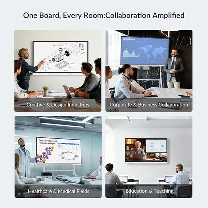 55 Inch Interactive Whiteboard with Mobile Cart, Smart Board for Classroom, Digital Whiteboard with Google EDLA-Certified(Wall Mount Included)