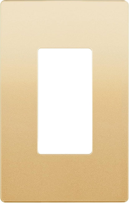 LIDER Matte Finish Decorator Switch Cover, Screwless Wall Plate, Mid-Size 1-Gang 4.88" x 3.11", Unbreakable Polycarbonate Thermoplastic, UL Listed, LSWP-31M-GD, Gold