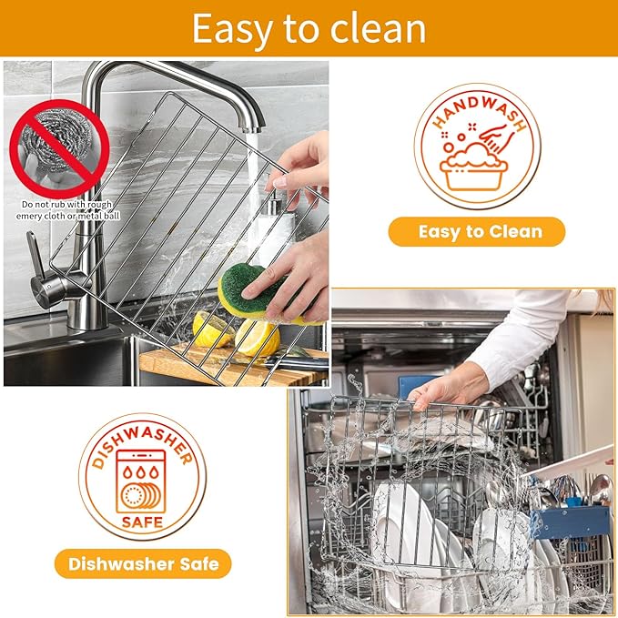 Air fryer Rack for Ninja Flip Toaster Oven & Air Fryer SP151, 13.5''× 11.8'' Food Grade Stainless Steel Air Fryer Accessories Replacement Parts Grill Rack, Dishwasher Safe