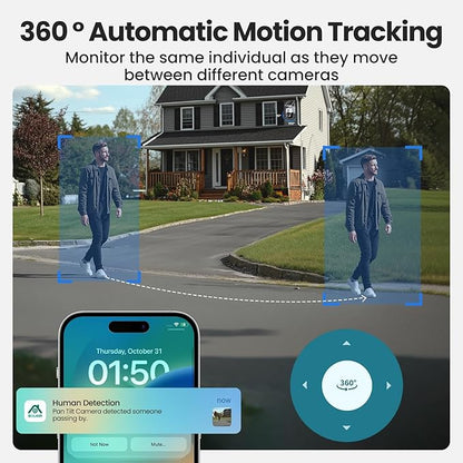SOLIOM- True 8MP HD Security Cameras Outdoor Wireless, Add-On Camera, Solar Powered, Auto Tracking,Requires Homebase, Homebase Supports Up to 4 Cams