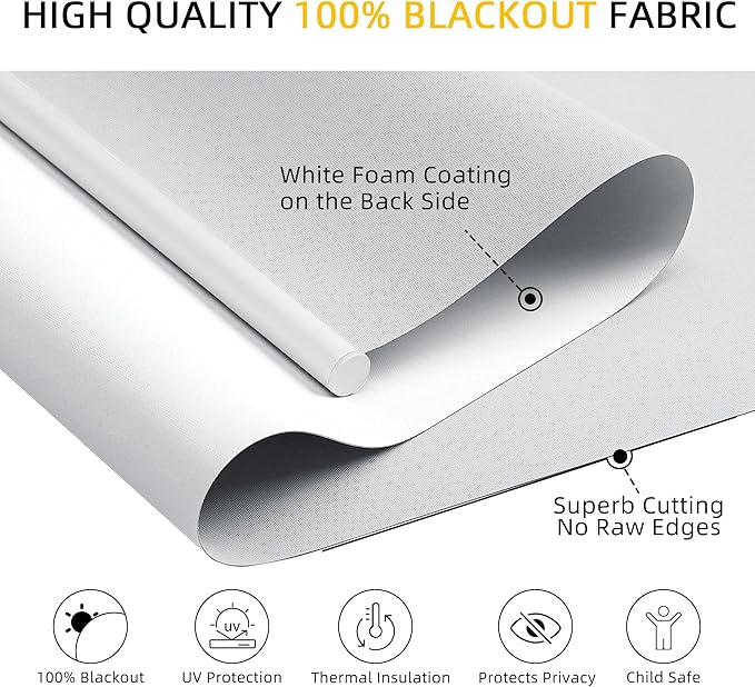 ChrisDowa Cordless Blackout Roller Shades for Windows, Thermal Insulated UV Protection Pull Down Shades, Total Blackout Window Blinds for Home, Office, Bedroom, Door (21" W x 72" H, Grey)