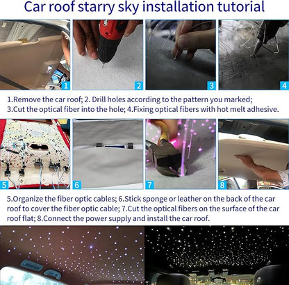 Upgraded Split Starlight Headliner Kit for Car with Meteor & Music Effect, 22W 2300pcs 0.2in x 4.9ft Star Ceiling Lights, App & Remote Control Fiber Optic Lights for Truck Cinema Restaurant