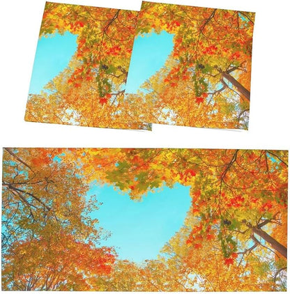 2PCS Fluorescent Light Cover for Ceiling Light Autumn Leaf Patten Magnetic Light Cover Shade Panel,Decorative Film Filter for Reducing Harsh Glare Flicker Home School Office Decorations