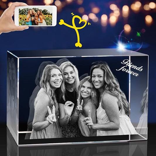 3D Crystal Photo, Christmas Personalized Gift, Personalized Gifts with Your Own Photo for Fathers Day. Customized Gift for Christmas,Birthday, Wedding, Anniversary, Memorial, Mother’s Day