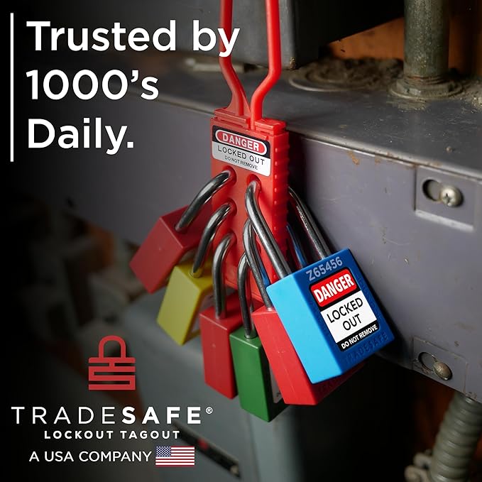 TRADESAFE Lockout Tagout Locks Set - 10 Orange Keyed Alike Padlocks, 2 Keys Per Lock, OSHA Compliant Loto Locks for Lock Out Tag Out Stations, Premium Grade
