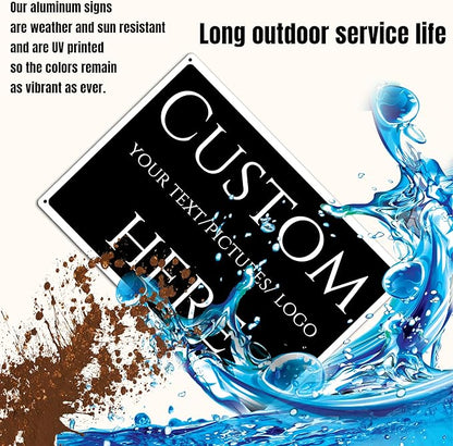 Aluminum Weatherproof Metal Sign, Customize for Office, Business, Workplace, Home, Delivery Signs (18 * 14 Inch, Black, Modern Style)
