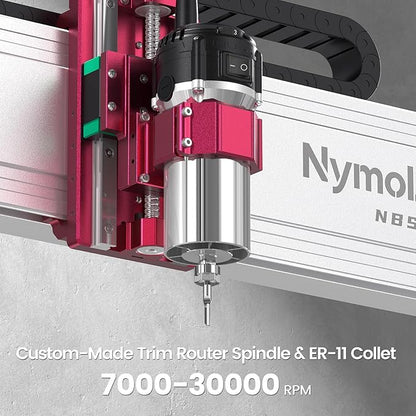 NBS-6040 CNC Router Machine with Custom-Made 710W 7000-30000 RPM Trim Router Spindle & ER-11 Collet, Linear Rails & Ball Screws on 3-axis, Engraving for Wood Acrylic Aluminum