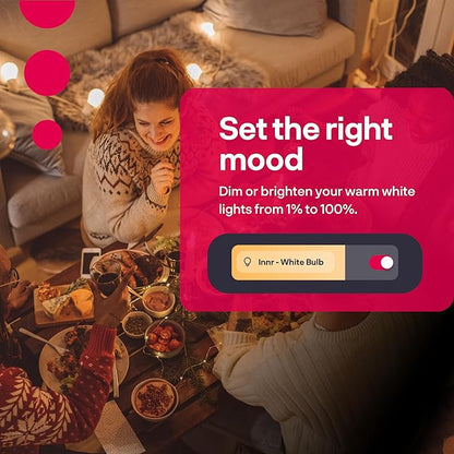 innr Smart Light Bulbs, A19 Zigbee, Works with Philips Hue* and Alexa (Bridge Required), Soft White Light Bulb, Dimmable, E26 LED Bulb 60 Watt, Warm White, 830lm, 2-Pack