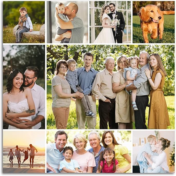 LZIMU 10 Picture Collage Canvas Prints Personalized Multi Photo Wall Art Custom Your Image to Canvas Customized Family Gifts Home Decor (Collage Photo-7, No frame)