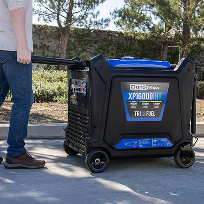 DuroMax XP16000iHT 16,000-Watt Tri Fuel Portable Digital Inverter Generator - Gas, Propane & Natural Gas, Remote Electric Start, Whole Home Power Backup, Transfer Switch Ready, RV & Emergency Ready