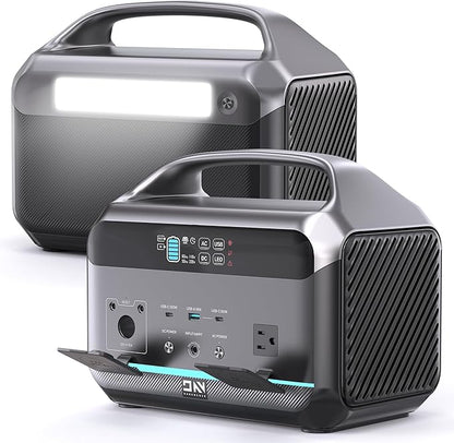 Portable Power Station 600W (1200W Surge), 576Wh LiFePO4 Electric Generator with 1Hr Fast Charging, 100W USB-C PD Output, Solar Power Bank for Home Emergency, Camping, RV Travel, CPAP (Solar Optional)