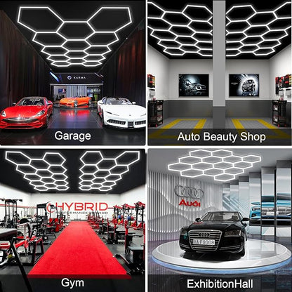 MODERN 22-Grid Hexagon LED Garage Lights, 89640 Lumens 6500K, Octagon Honeycomb Design for Garage, Workshop, Gym & Warehouse (83-Pack, White)