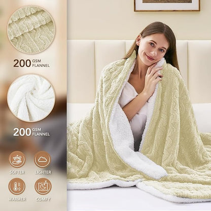 Homemate Electric Heated Blanket King - 100"x90" Heating Bed Blankets Throw with 10 Heating Levels 8 Hours Auto Off Fast Heating Over-Heated Protection Ultra Soft Warm Flannel ETL Certified