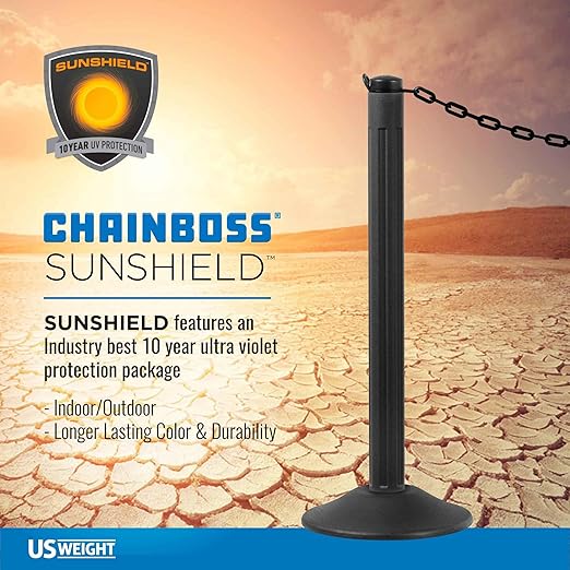 US Weight Security Chain with Plastic Chain Links Enhanced with SunShield UV-Resistant Technology, Made in the USA