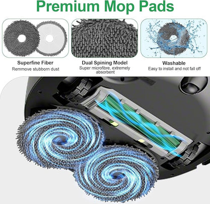 Roomba 405 Combo Accessories Replacement Parts for iRobot Roomba Plus 405/505 / 507 Combo Kit Accessory Set, 2 Roller Main Brushes, 6 vacuum Dust Bags 6 Mop Pads 4 Hepa Filters 6 Side Brushes