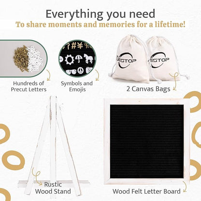 Felt Letter Board with Stand,10x10 inch Changeable Letterboard and Message Board,Letter Board Sign Include 792PCS Precut Letters