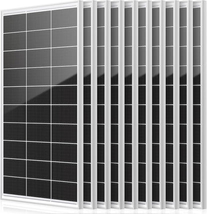 10pack 1500 Watt Solar Panels Monocrystalline Cell High-Efficiency PV Module, Solar Panels for Homes Camping RV Battery Boat Caravan and Other Off-Grid System