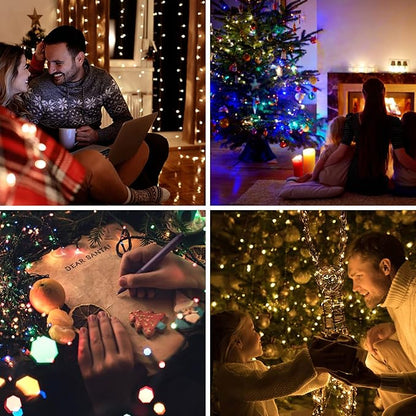 LetsFunny 300 LED Outdoor String Lights, 108FT Twinkle Lights with 8 Lighting Modes, Waterproof Ambient Aesthetic Lighting for Indoor & Outdoor Christmas Tree, Wedding, Party, Halloween Decorations