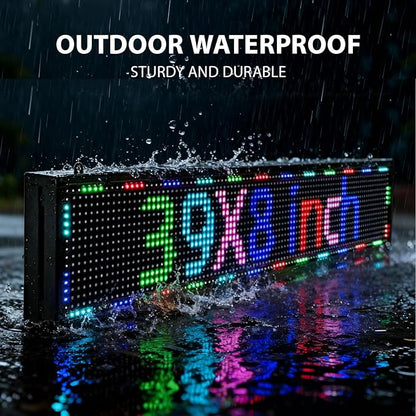 Programmable LED Sign Outdoor Full Color – 39"x8" Scrolling Message Board, Custom Digital Advertising Display, WiFi Control, High Brightness Neon Business Sign for Store, Bar, Restaurant