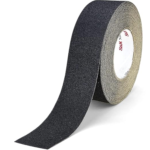 S&X Heavy Duty Anti Slip Tape - 2" x 60' Premium Industrial Grade Grit 60 - Non-Skid Traction Grip Tape for Outdoor Stairs, Steps, Ramps, Boats, Decks - Waterproof, Weather & Wear Resistant