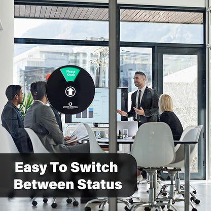 Do Not Disturb, In A Meeting, Working Remotely, Out Of Office, Please Knock, Back Soon Status Spinner Privacy Signs for Home Use