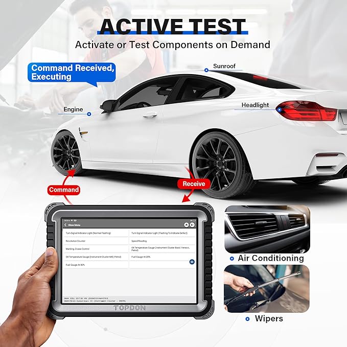 TOPDON Phoenix Plus 2 Bidirectional Scan Tool with Battery Tester, 2 Years Free Update, OE-Level Full Diagnosis, Topology Scanner, 40+ Reset Services, AutoAuth for FCA SGW