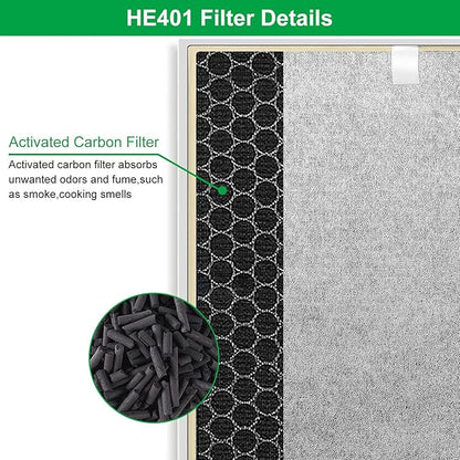 HE401 Filter Replace for Shark Air Purifier 4 Replacement Filter Compatible with Shark Air Purifier 4 HE401 HE402 HE405 HE400