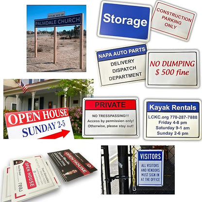 Custom Signs Outdoor Metal for Home Office Business, Personalized, Door, Porch, Delivery, Man Cave, Shop, Garage, Street. For Outside or Inside Use. Our Metal Signs Are UV Printed Solid Aluminum 10x7 inches, Header Box