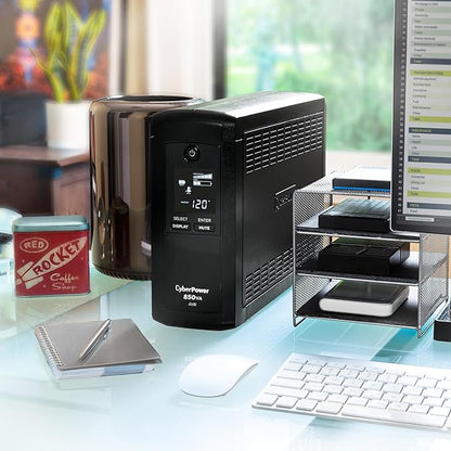 CyberPower CP850AVRLCD Intelligent LCD UPS Battery Backup and Surge Protector, 850VA/510W, 9 Outlets, AVR, Mini-Tower, UL Certified