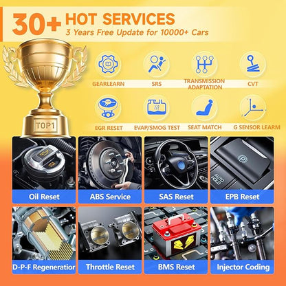 FOXWELL Car Scanner NT809BT, All System OBD2 Scanner Diagnostic Tool with 30 Maintenances, Wireless Bidirectional Scan Tool, Professional Car Diagnostic Scanner for All Vehicles, 3 Years Free Update