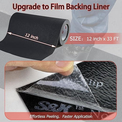 S&X 12” x 33' Anti Slip Grip Tape – Non-Slip Skid Tape for Skateboards, Outdoor Stair Treads, Wooden Steps, and Exterior Tread Strips – Waterproof, Durable, Strong Adhesive, High Traction Safety Tape