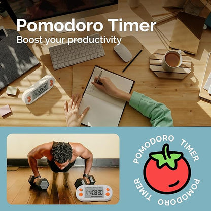 KADAMS Pomodoro Productivity Interval Timer - Countdown Stopwatch for Study, Yoga Gym Workouts Exercise HIIT Tabata with Magnets Stand (Orange)