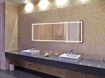 Krugg | Large 72 Inch X 30 Inch LED Bathroom Mirror | Lighted Vanity Mirror Includes Dimmer & Defogger | Wall Mount Vertical or Horizontal Installation